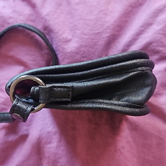 Mark / Avon black crossbody minibag with silvertone metal studs on front flap - Picture 14 of 16